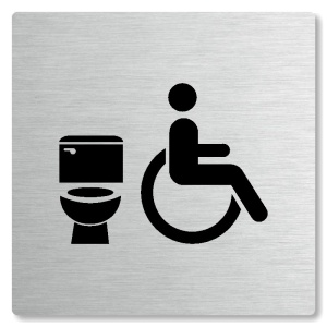 WC invalidé, 100x100mm, stříbrná, Nevada